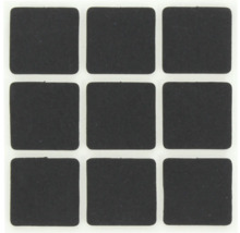 Negen vierkante meubelglijders van vilt