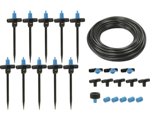 FOR_Q Druppelbewateringsset balkon Druppel irrigatieset met regelkranen, verbindingsstukken en slang