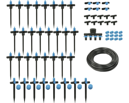 FOR_Q Druppelbewateringsset plantenbak Irrigatieset met druppelaars, verbindingsstukken en slang voor tuinbesproeiing