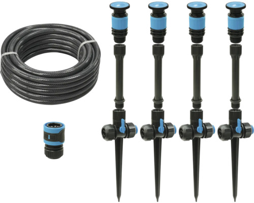 Tuinslang met snelkoppeling en sproeierset voor tuinberegening