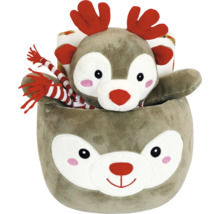 Knuffeldierenset met rendierdesign, bestaande uit een pluchen dier en een deken