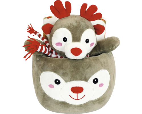 Knuffeldierenset met rendierdesign, bestaande uit een pluchen dier en een deken
