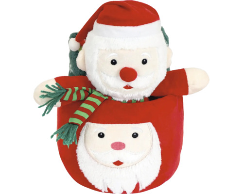 Kerstman knuffel in een tas, kerstdecoratie