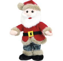 Kerstmanfiguur met rode jas, witte baard en zwarte riem