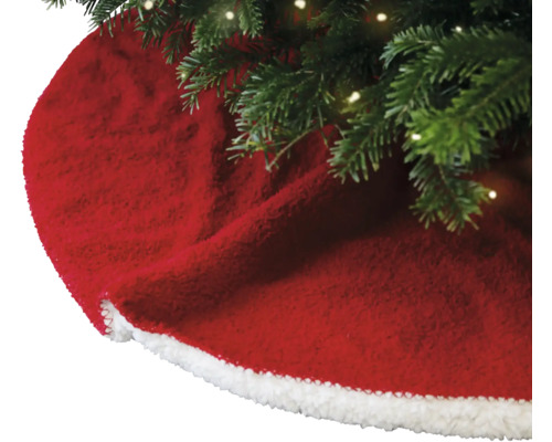 Kerstboomkleed van stof met witte rand