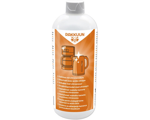 Ontkalker met citroenzuur in een fles
