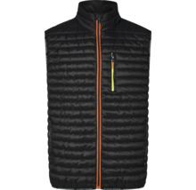 Zwart doorgestikt herenbodywarmer met volledige rits