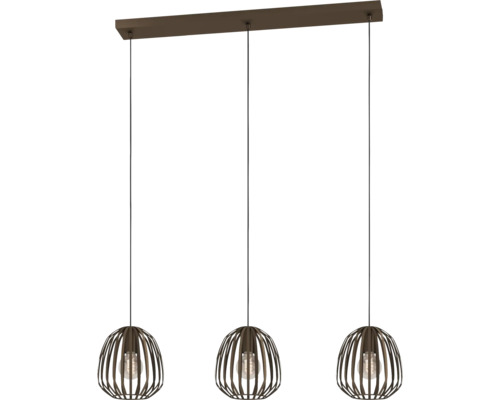 Hanglamp met drie lampenkappen en decoratief design