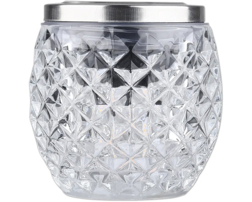 Decoratieve solarlamp met facetglas en metalen rand