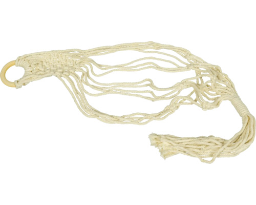 Plantenhanger van touw met houten ring