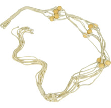 Plantenhanger van touw met houten kralen