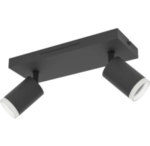 Zwarte plafondlamp met twee spots