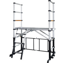 Aluminium rolsteiger met ladder en veiligheidsreling