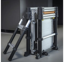 Ingeklapte multifunctionele aluminium ladder met wielen