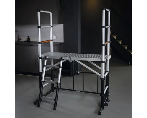 Aluminium rolsteiger met ladder voor binnenshuis