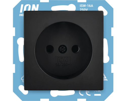 Zwart ION stopcontact voor wandmontage