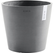 Ronde ECOPOTS bloempot van gerecycled kunststof in de kleur antraciet.