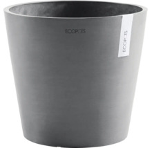 Grijze Ecopots bloempot Amsterdam van gerecycled kunststof, rond en vorstbestendig.