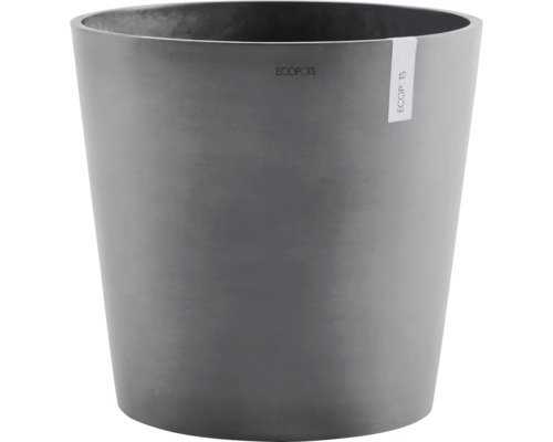 Grijze ronde plantenbak van ECOPOTS met een matte afwerking.