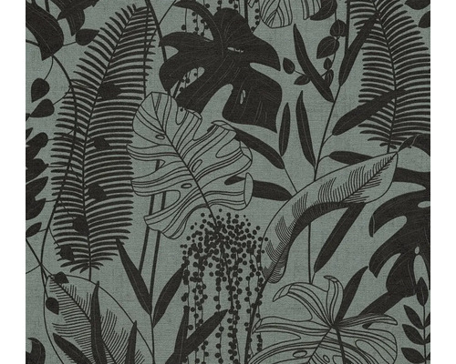 Behang met junglebladmotief