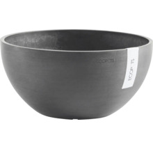 Ecopots ronde plantenschaal van gerecycled kunststof in antraciet met een matte steenlook.