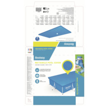 Verpakking van een rechthoekig zwembadafdekzeil van Bestway, 4,10 m x 2,26 m