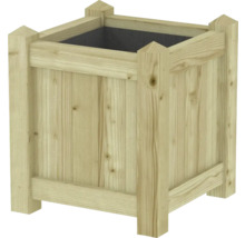 Vierkante houten plantenbak voor de tuin