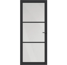 Moderne deur met drie glazen panelen en handgreep