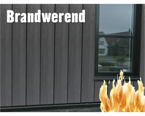 Gevelbekleding met brandwerende functie en raam