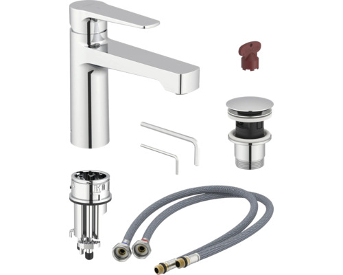 Wastafelkraan met montageaccessoires en aansluitslangen