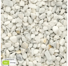 Witte sierkiezels als bodembedekking