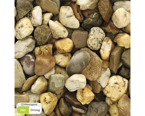 Close-up van rivierkeien in verschillende groottes en vormen