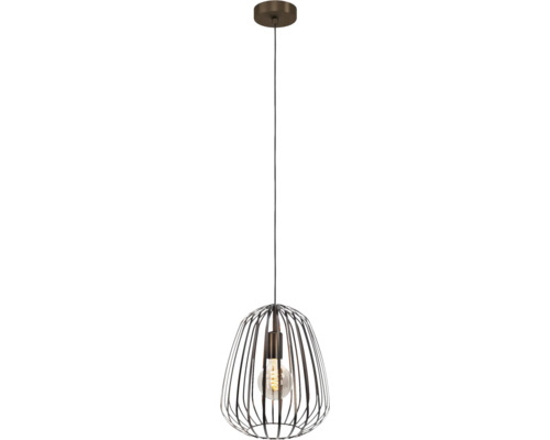 Hanglamp met metalen kooi en gloeilamp
