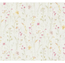 Behang met floraal weidepatroon