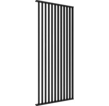 Zwart privacyscherm met verticale lamellen