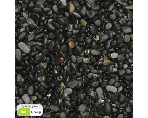 Zwarte sierkiezel, nat