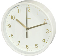 Wandklok met witte lijst en wijzerplaat