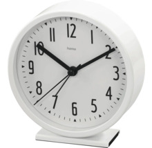 Witte Hama wekker met uur-, minuten- en secondewijzer