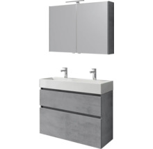Wastafelonderkast met wastafel en spiegelkast voor de badkamer