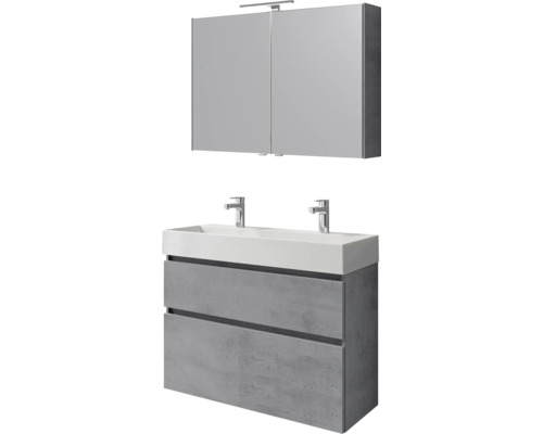 Wastafelonderkast met wastafel en spiegelkast voor de badkamer