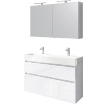 Wastafelcombinatie met spiegelkast en twee wastafels