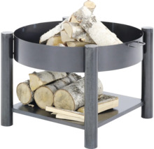 Metalen houtopslagrek met brandhout