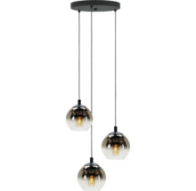 Hanglamp met drie rookglazen lampenkappen