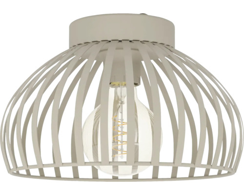 Plafondlamp met metalen frame en gloeilamp