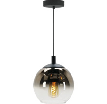 Hanglamp met transparante glazen kap en retro gloeilamp