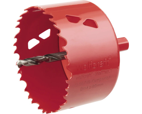 WOLFCRAFT Gatenzaag bi-metaal Ø 80 mm met centreerboor Gatzagen met centreerboor