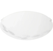 Witte glazen plafondlamp met bladmotief