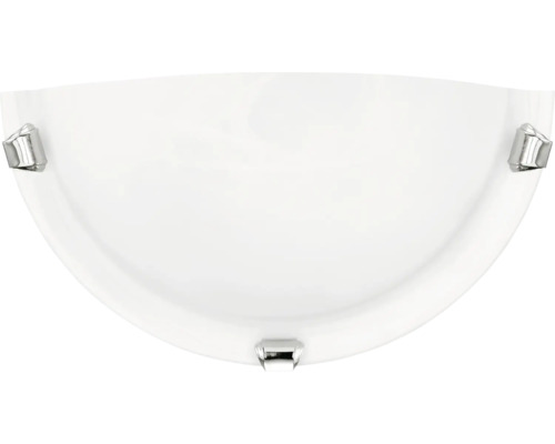 Halfronde wandlamp met chromen bevestiging