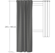 Grijs gordijn, 245 bij 140 centimeter