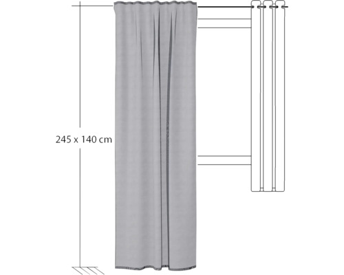 Lichtdicht gordijn, circa 245 bij 140 centimeter